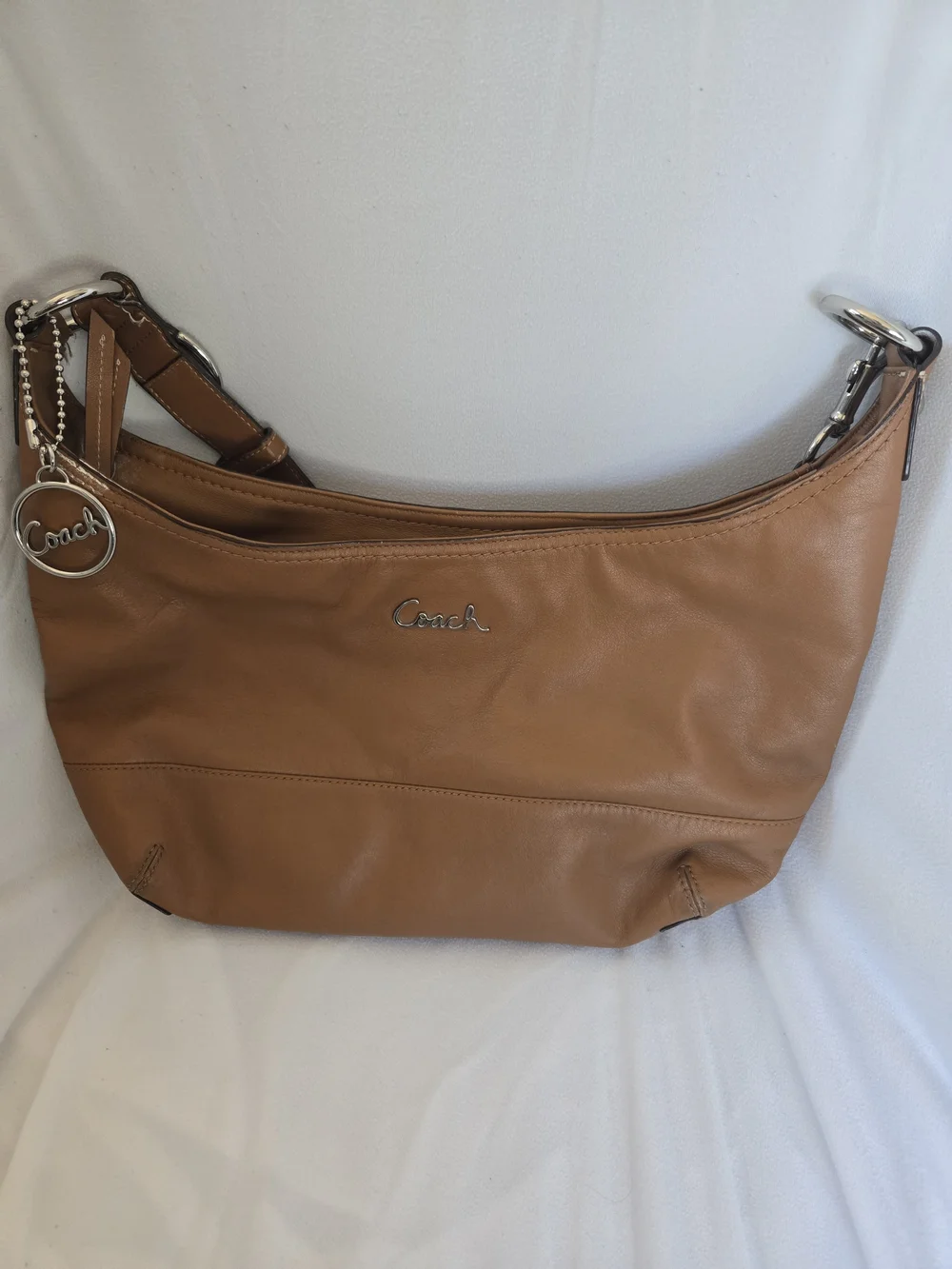 Coach Camel Leather Shoulder Bag with Silver Hardware - Picture 1 of 2